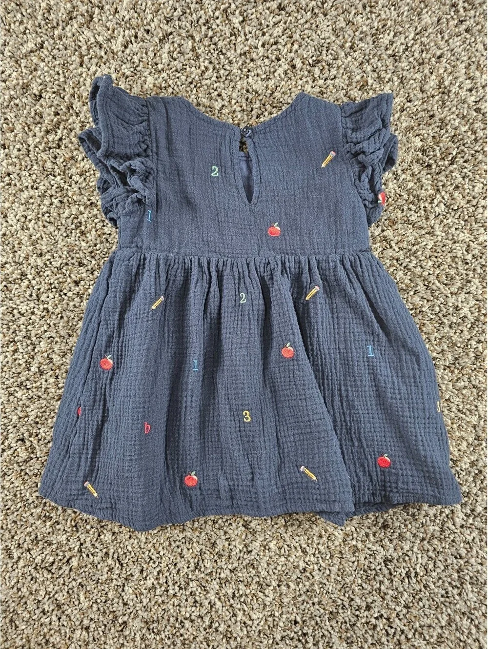 Adventurewear 360 Girls Sz 3T Dress Alphabet ABC Embroidered School Blue